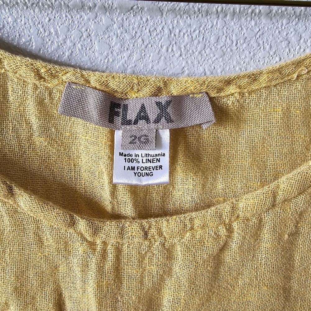 Flax Linen Boxy tank size 2G golden yellow